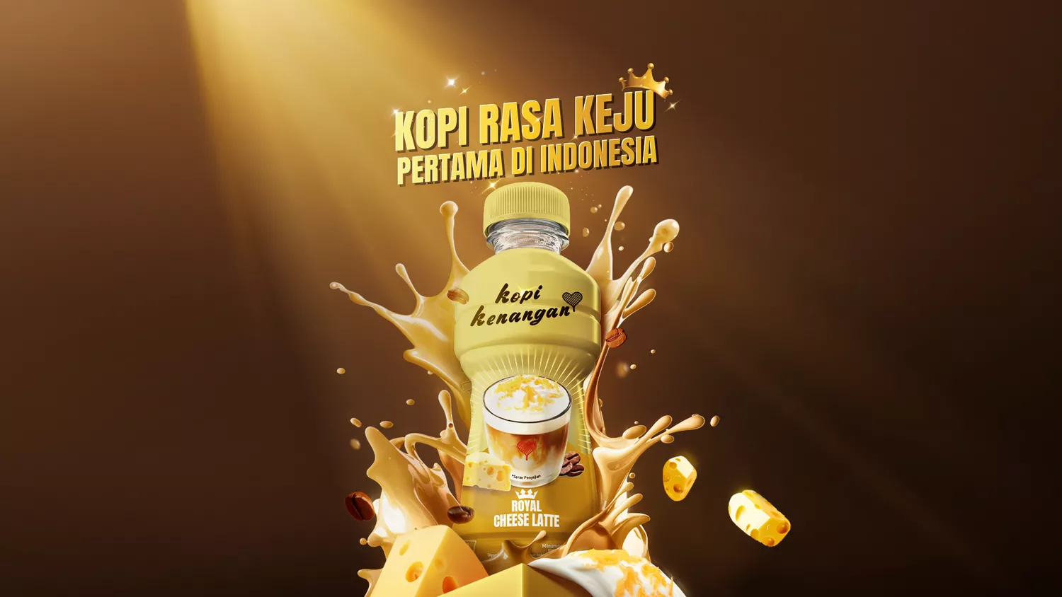 Kopi Kenangan Royal Cheese Latte dalam botol
