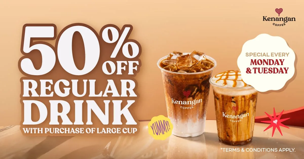 Kenangan Coffee Promo: Enjoy 50% Off Regular Drinks Every Monday & Tuesday!